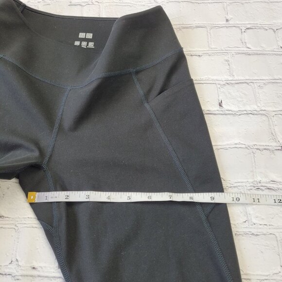 Uniqlo Woman’s black dry cool to touch ivory protection workout leggings size S - Picture 2 of 11